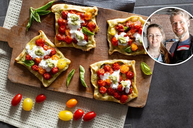 Tomaten-Burrata-Teilchen: Sie sind nach 20 Minuten im Backofen fertig.