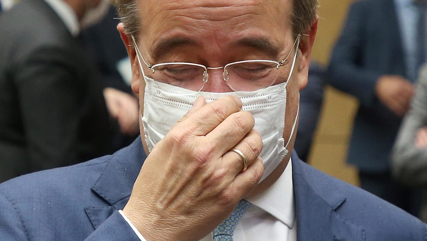 Armin Laschet mit Maske: Die FDP gibt der Union denkbar schlechte Noten.