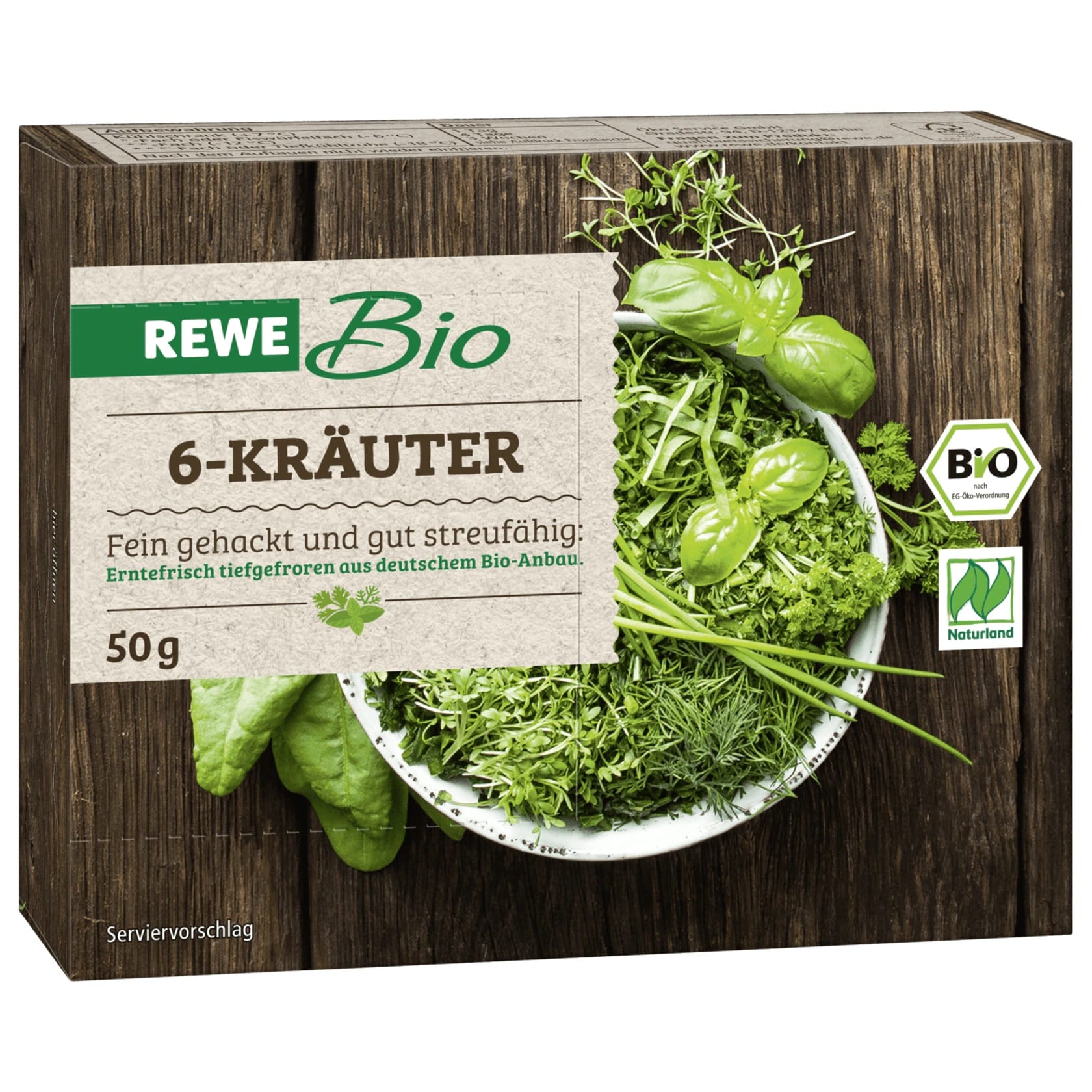 "Rewe Bio 6-Kräuter": Die Tiefkühlware wird zurückgerufen.