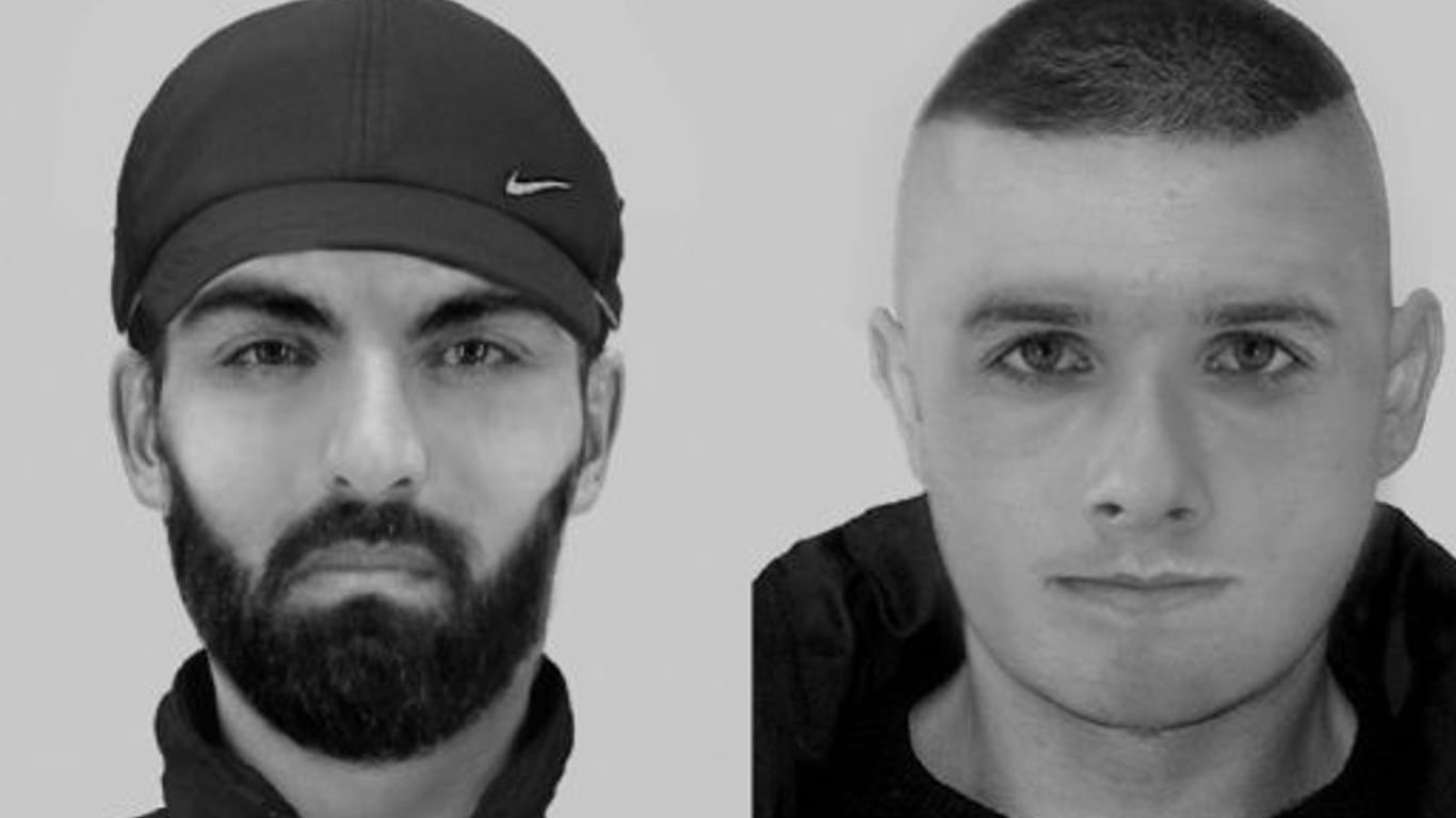 Wer kennt diese Männer? (Collage): Nach einem Raub in Essen hat die Polizei Phantombilder veröffentlicht.