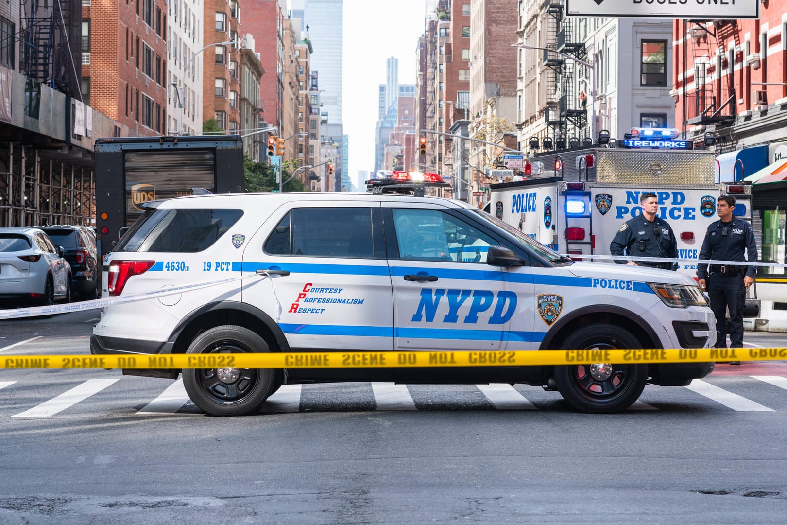 Polizeiauto in New York: Freitagabend wurde die Polizei zu einem "Apple"-Store gerufen (Symbolbild).