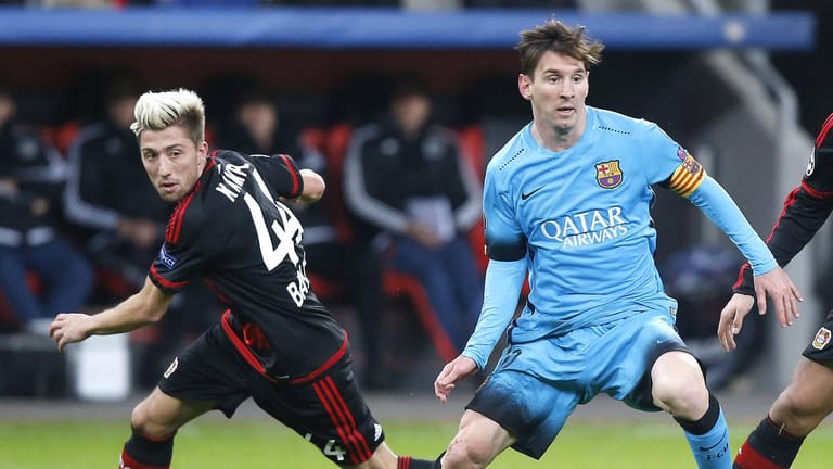 Alte Bekannte: Kevin Kampl (l.) im Dress der Leverkusener und Messi im Trikot des FC Barcelona im Jahr 2015.