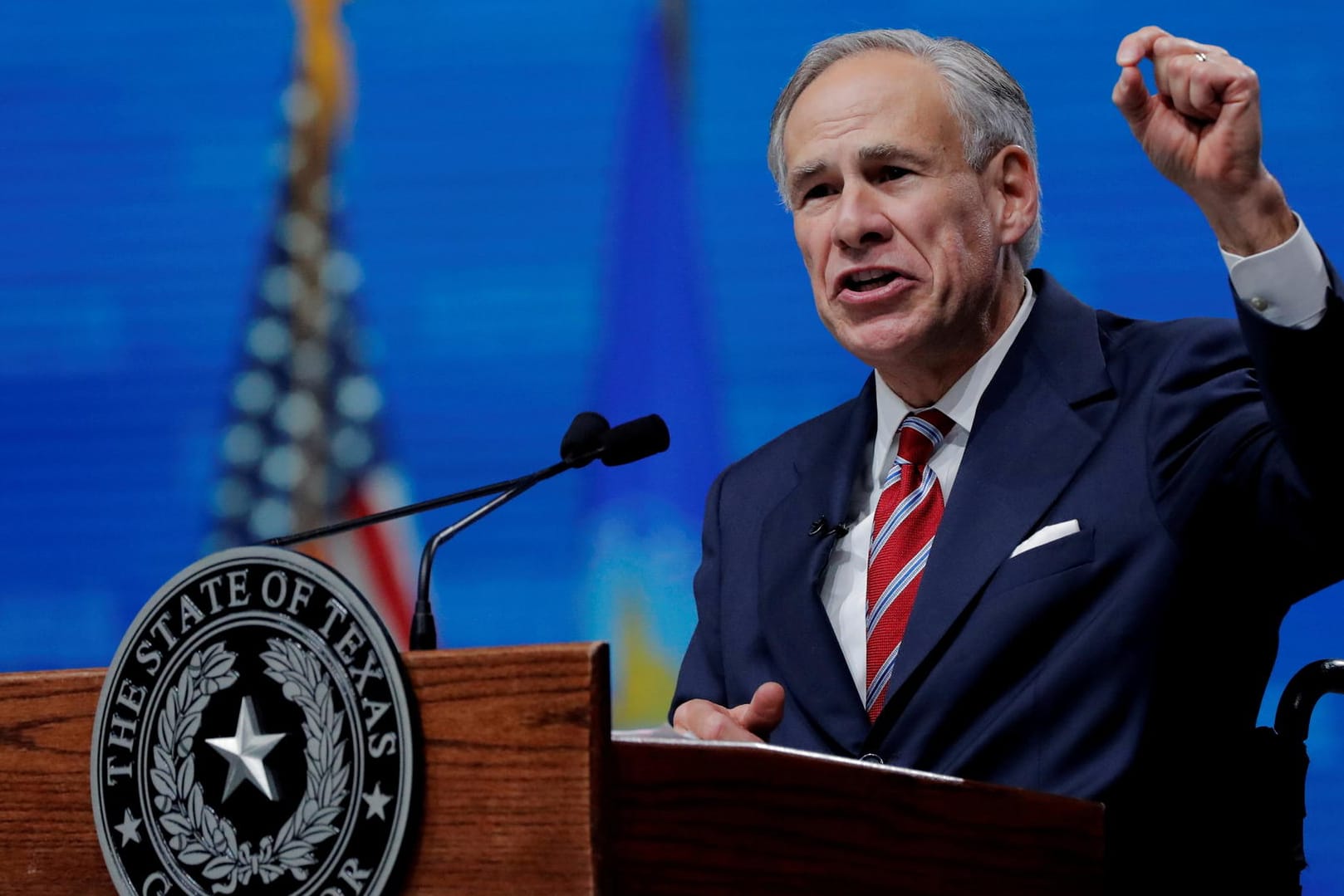 Greg Abbott, Gouverneur von Texas: Obwohl er selbst gegen das Coronavirus geimpft ist, stellt er sich gegen eine Impfpflicht.