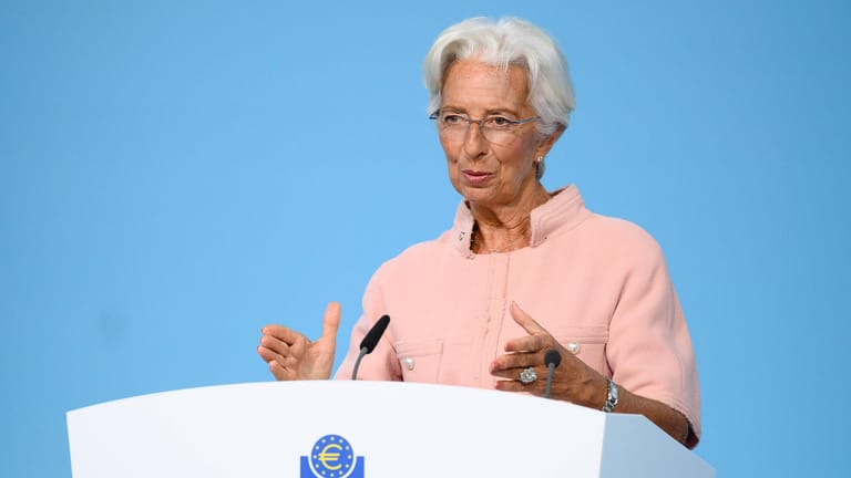 EZB-Präsidentin Christine Lagarde: Noch sieht sie keinen Bedarf für eine Anhebung des Leitzinses.
