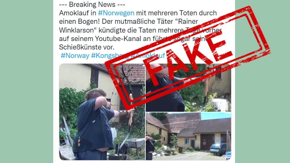 Bogenschütze Rainer Winkler: Mit Szenen aus einem seiner Videos wurde verbreitet, er sei der Attentäter von Kongsberg. Medien fielen darauf herein.