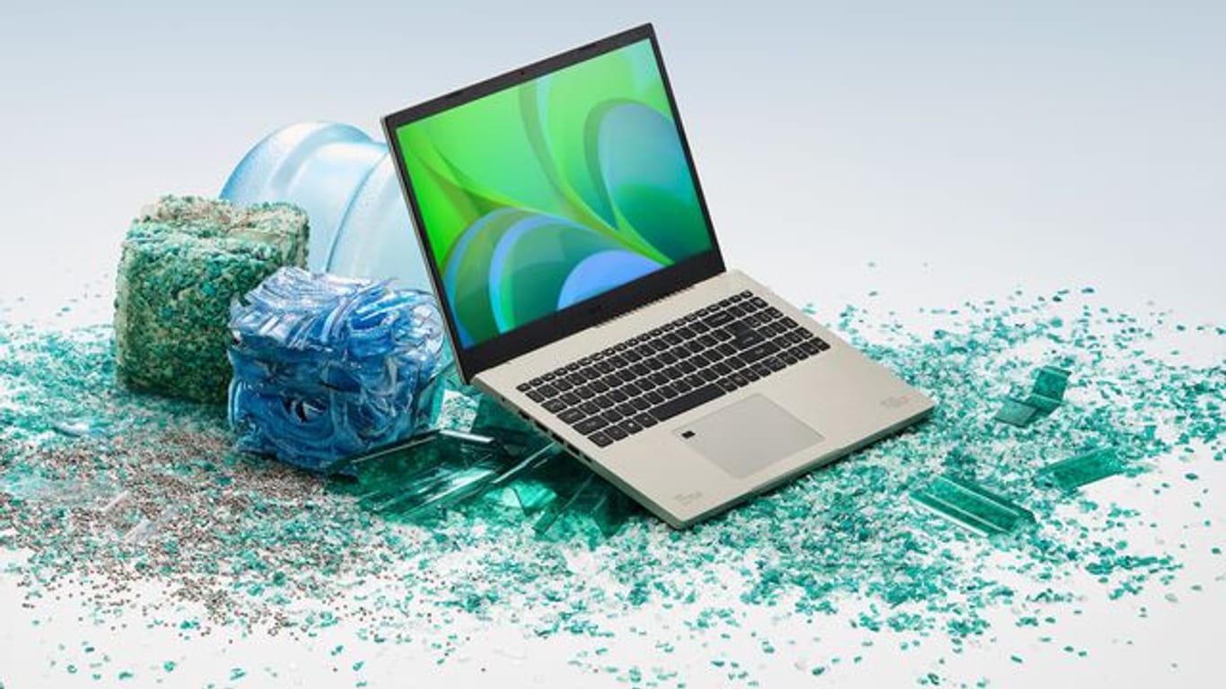 Das Gehäuse des Acer Aspire Vero besteht zu 30 Prozent aus recyceltem Kunststoff.