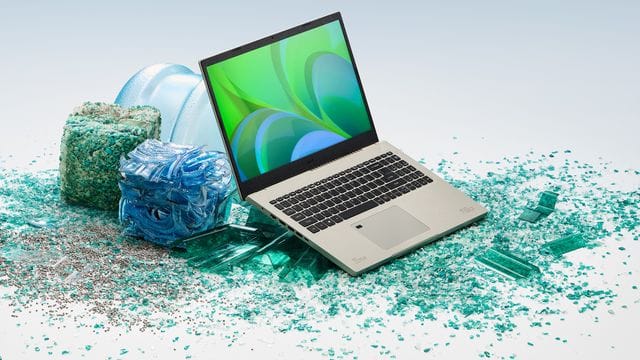 Das Gehäuse des Acer Aspire Vero besteht zu 30 Prozent aus recyceltem Kunststoff.