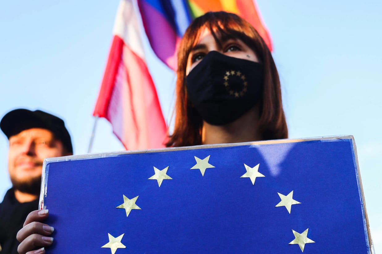 Pro-EU-Demonstration im polnischen Krakau: Tausende gingen in Polen zuletzt für die Einhaltung der EU-Gesetze in dem Land auf die Straße.