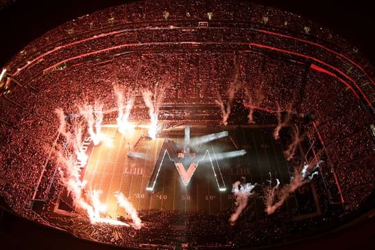 Zeitintensiv: Die Halbzeitshow beim Finale des Super Bowl in den USA.