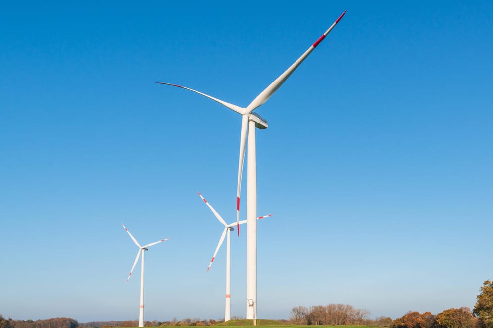 Ein Windpark auf einem Feld in Schleswig-Holstein (Symbolbild): Die EEG-Umlage soll den Ausbau der erneuerbaren Energien finanzieren.