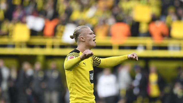 Er kam, sah und traf bei seinem Comeback gleich wieder doppelt: BVB-Stürmer Erling Haaland.