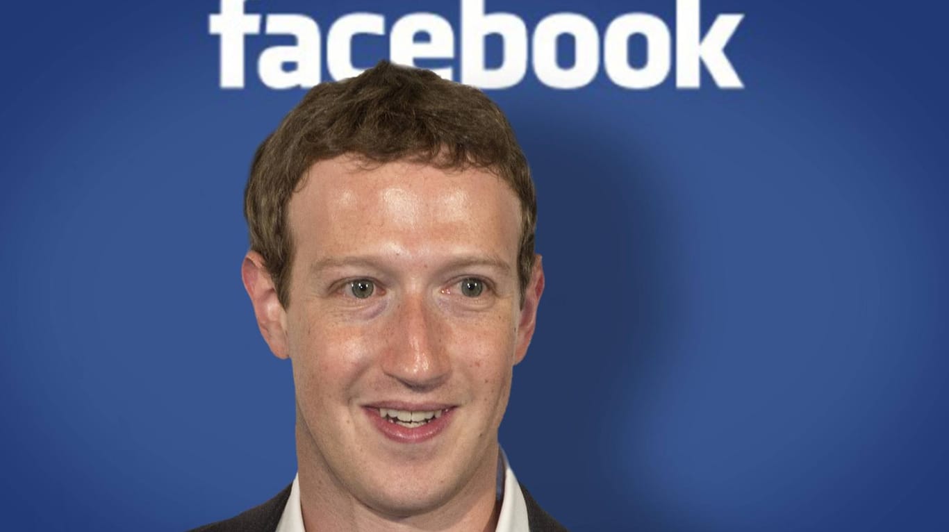 Facebook-Gründer Mark Zuckerberg steht vor dem Logo des Netzwerkes (Archivbild). Das Unternehmen hat angekündigt, neue Jobs in Europa schaffen zu wollen.