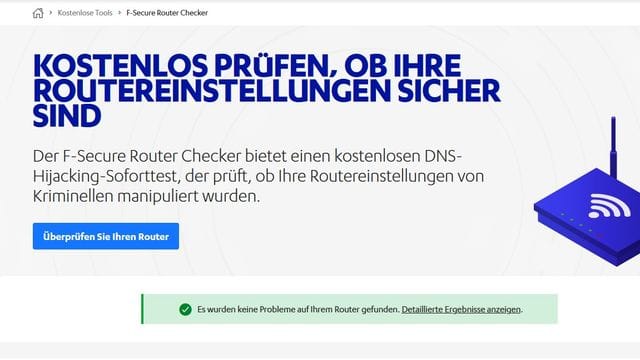 Sollten Adresseinstellungen im Gerät manipuliert worden sein, kann das der Router-Checker herausfinden.