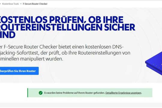 Sollten Adresseinstellungen im Gerät manipuliert worden sein, kann das der Router-Checker herausfinden.