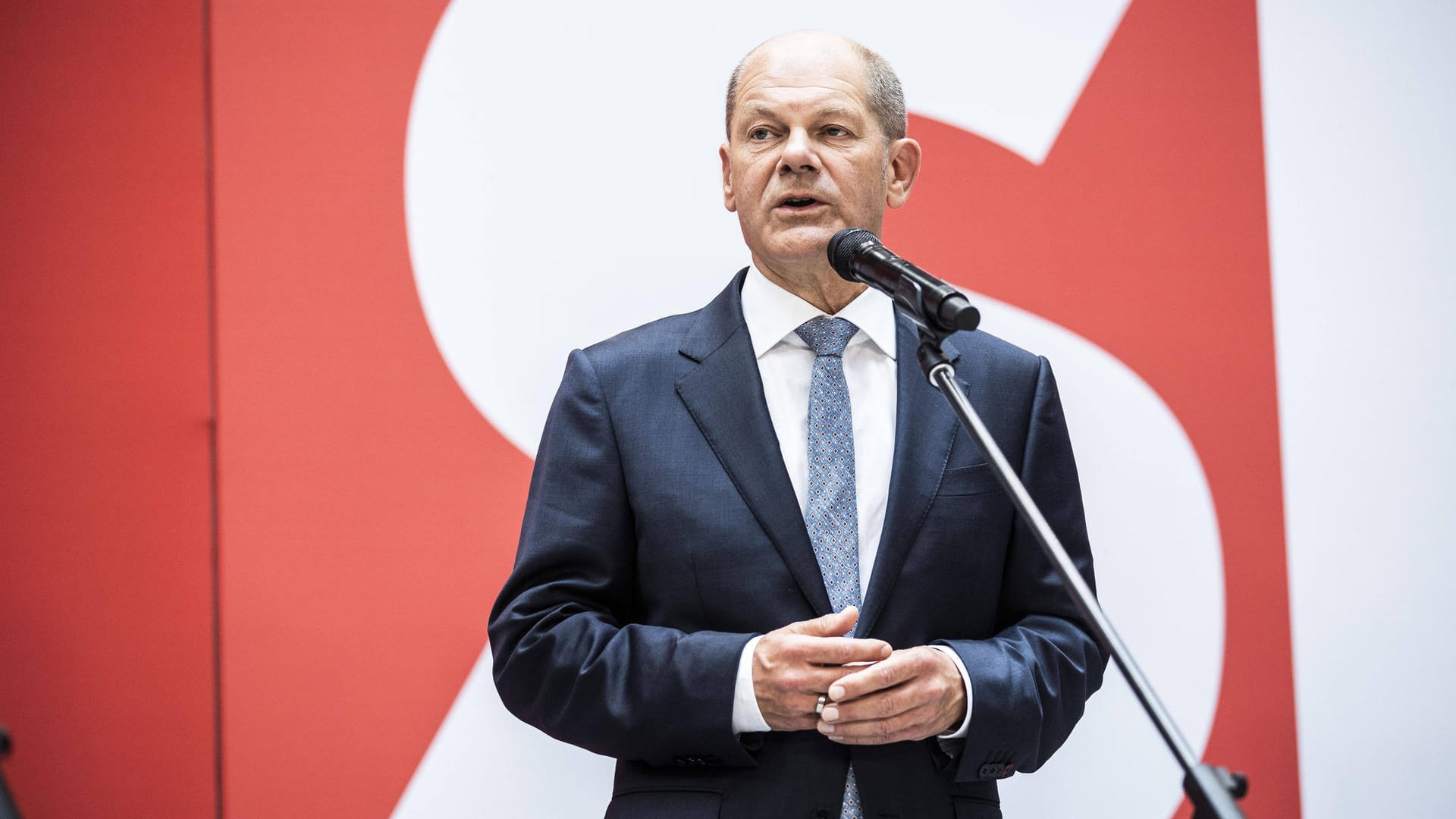 Olaf Scholz im Willy-Brandt-Haus: Der SPD-Kanzlerkandidat muss nicht nur die Ampel-Parteien, sondern auch Strömungen innerhalb seiner eigenen Partei in Einklang bringen.