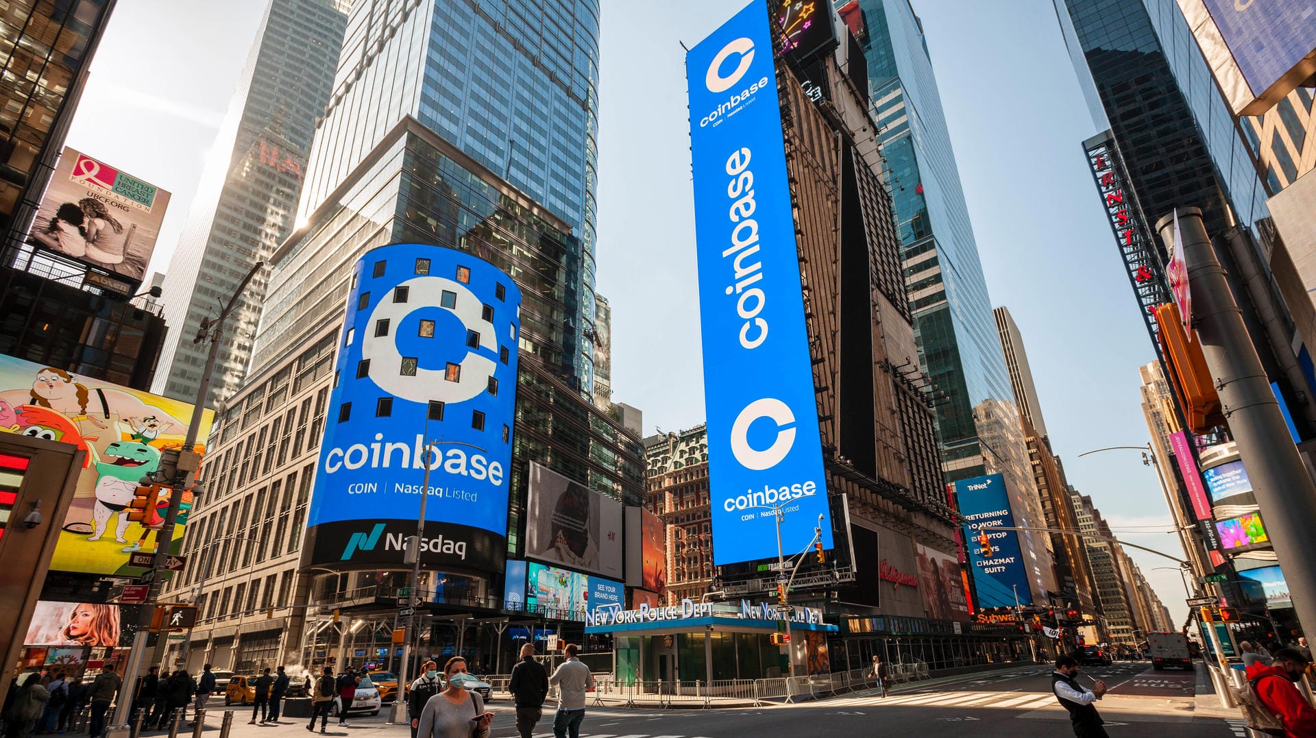 Großes Debüt: Die US-amerikanische Krypto-Börse Coinbase ist seit Frühjahr 2021 sogar im amerikanischen Nasdaq gelistet