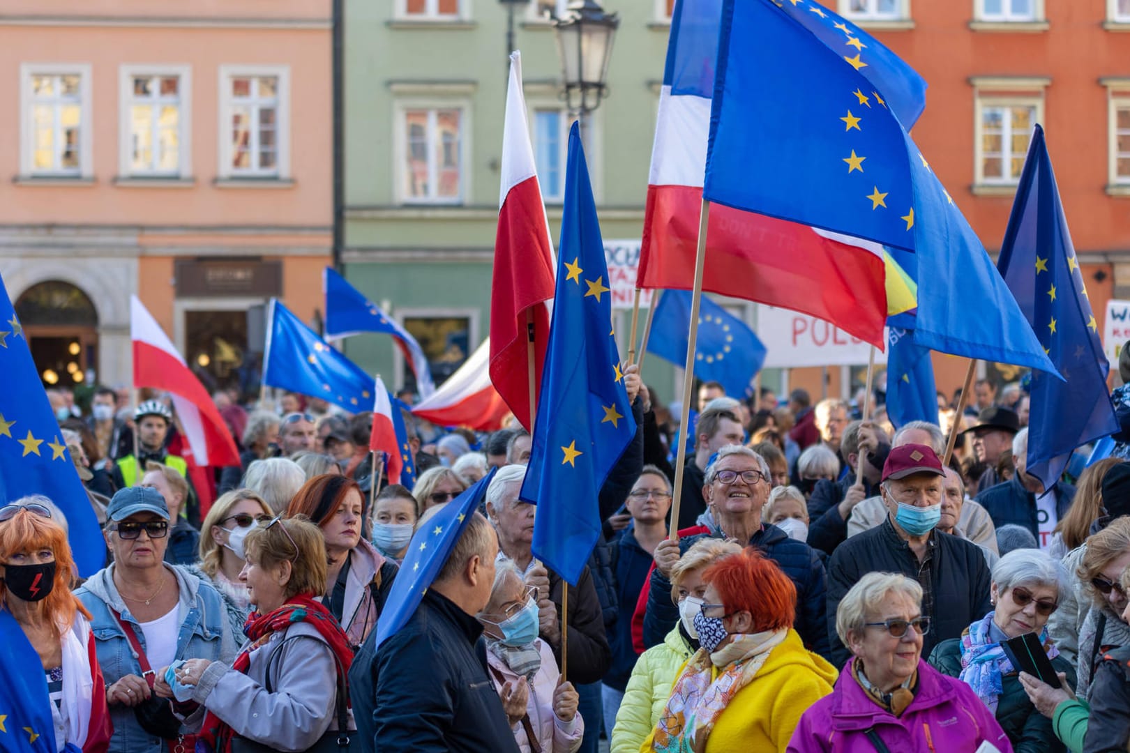 Proteste in Polen: Die Menschen sprechen sich für die EU aus.