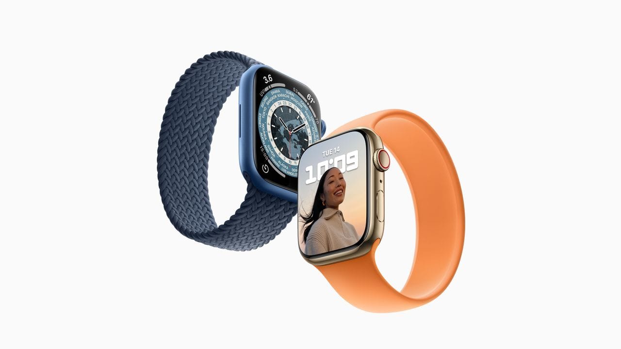 Die neue Apple Watch Series 7 hat ein größeres Display als die Vorgängermodelle.
