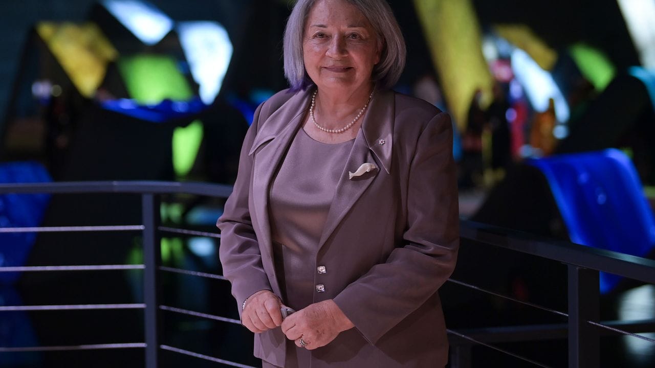 Mary May Simon, Generalgouverneurin von Kanada, im Pavillon des Ehrengastlandes Kanada.