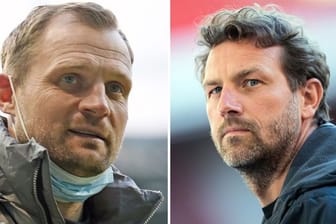 Wollen mit ihren Teams endlich wieder punkten: Mainz-Trainer Bo Svensson (l) und sein Augsburger Gegenüber Markus Weinzierl.
