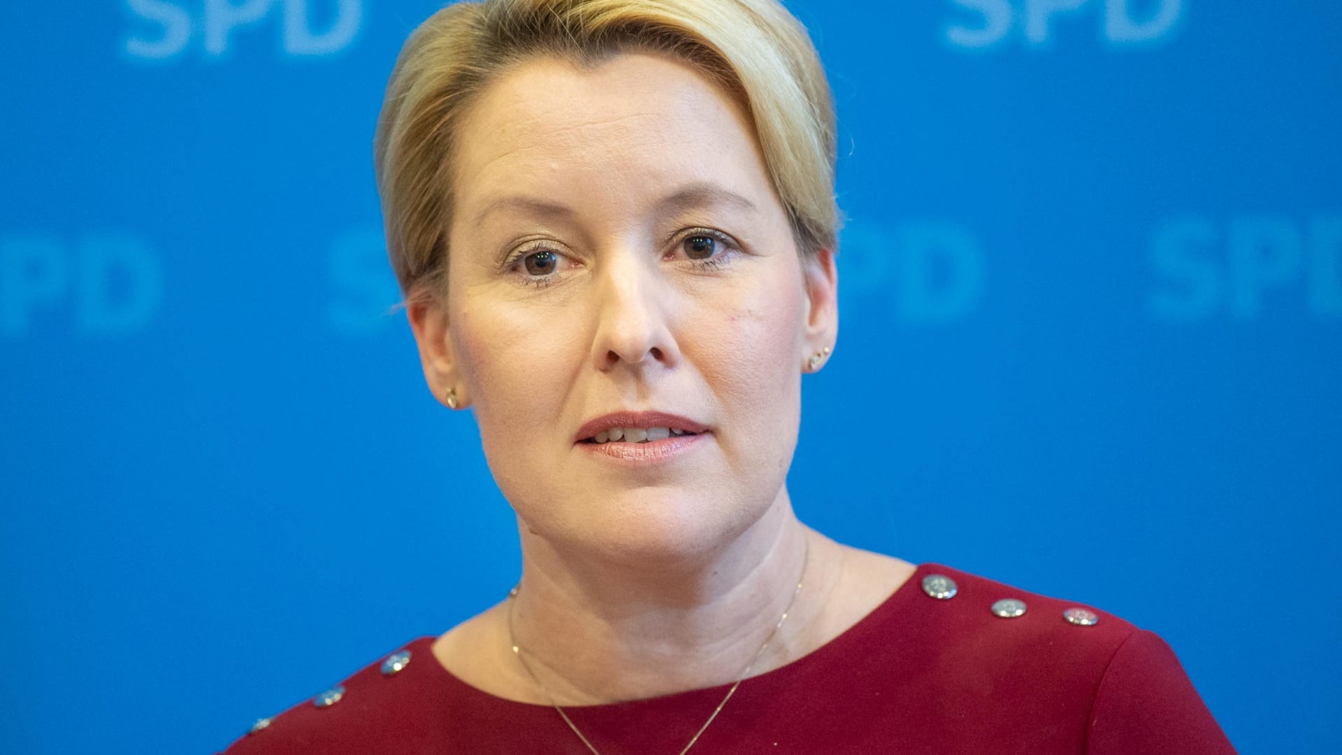 Franziska Giffey, Landesvorsitzende der Berliner SPD (Archivbild): Sie ist gegen die Enteignung von großen Wohnungsunternehmen.