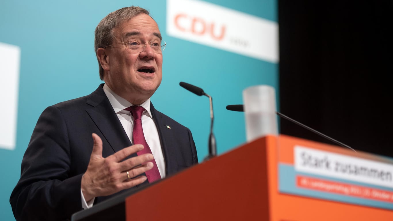 Parteitag der NRW-CDU in Bielefeld: Armin Laschet sieht seine Partei nach der verlorenen Bundestagswahl nicht in einer fundamentalen Krise.