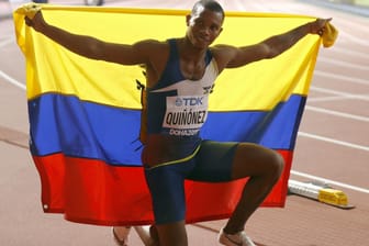 2019: Quinonez feiert Platz drei über 200 Meter bei der WM in Doha.