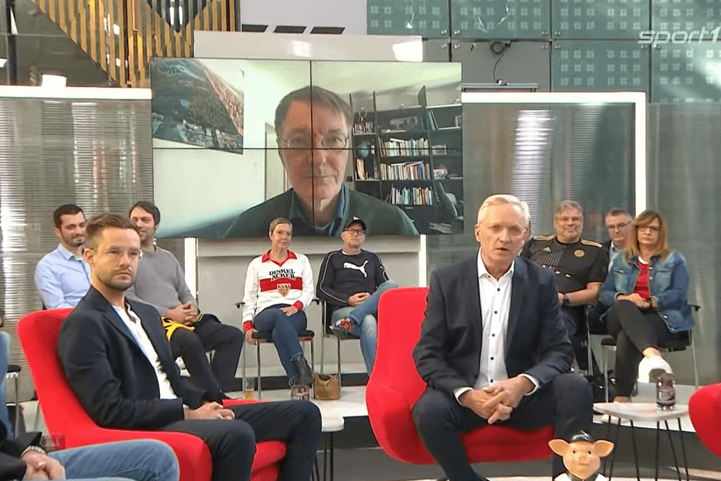 Sport1-Doppelpass: Karl Lauterbach war am Sonntagmorgen im Fußballtalk zugeschaltet und sprach mit Moderator Rudi Brückner über die Causa Joshua Kimmich.