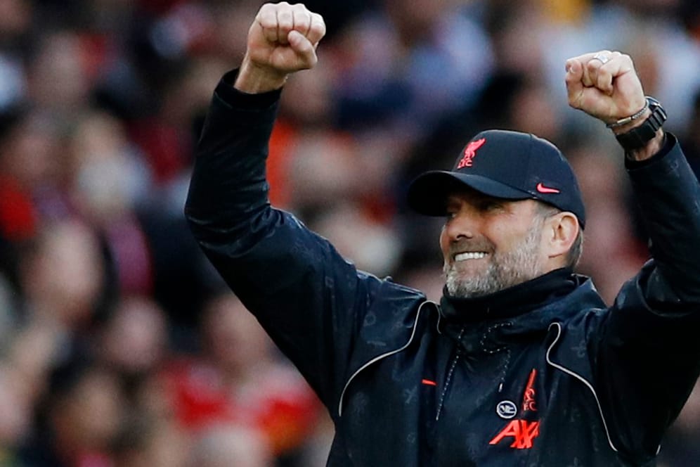 Viel Grund zum Jubeln in der Anfangsphase: Liverpool-Trainer Jürgen Klopp im Spiel gegen Manchester United.