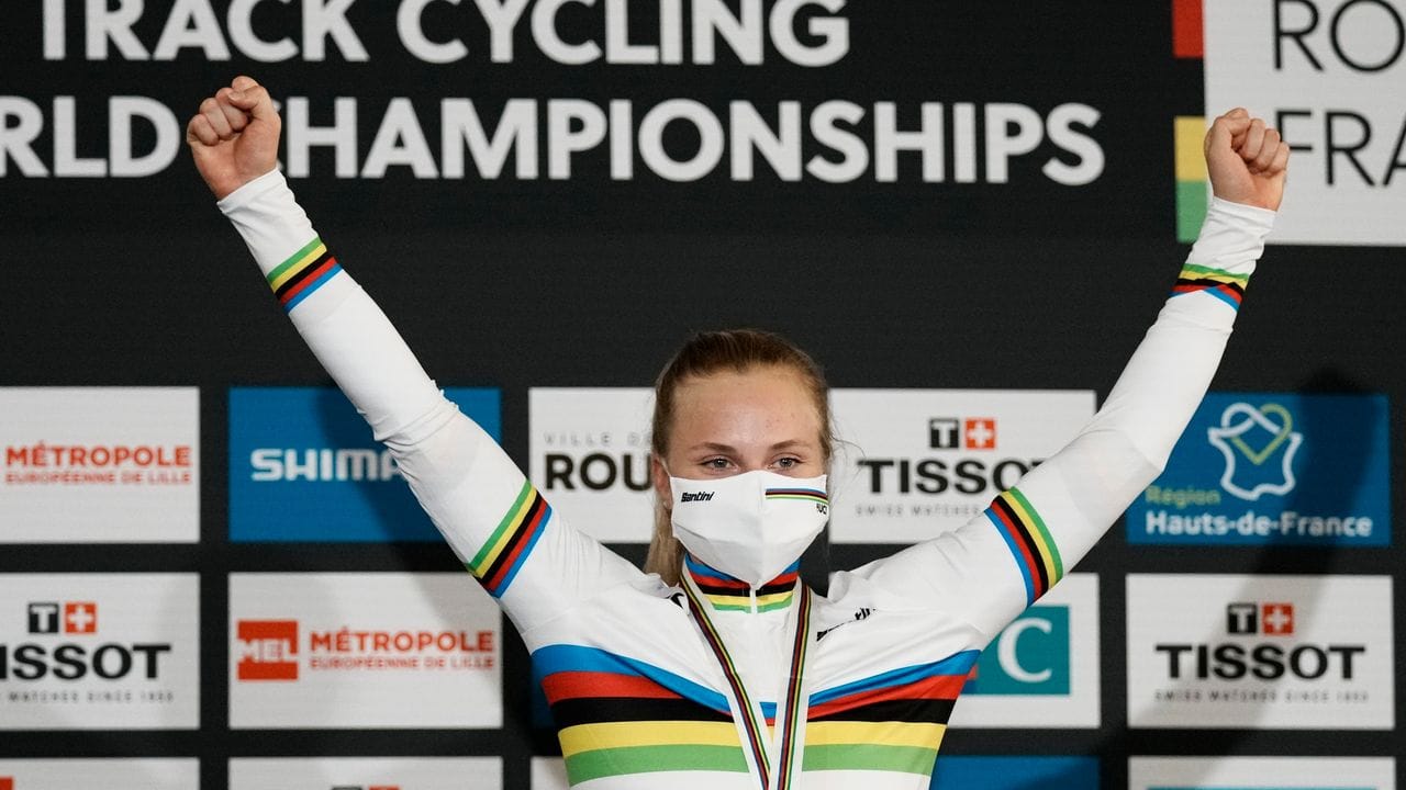 Holte dreimal Gold bei der Bahnrad-WM in Roubaix: Lea Sophie Friedrich. Holte dreimal Gold bei der Bahnrad-WM in Roubaix: Lea Sophie Friedrich.