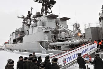 Der Zerstörer "Vize Admiral Kulakow" hier in Russland (Archivbild): Russland patrouilliert im Golf von Guinea