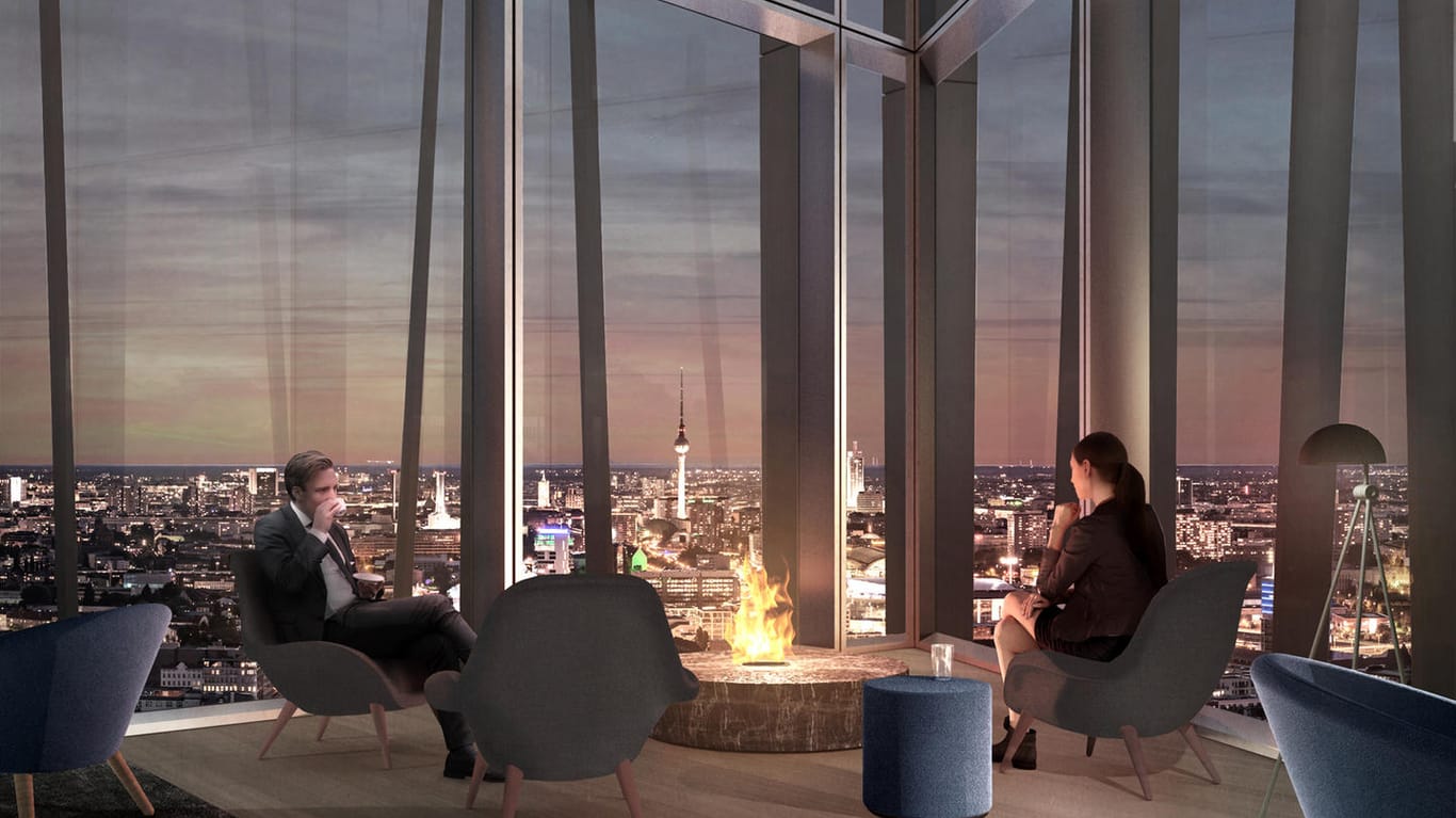 Aus dem neuen Estrel Tower soll man über die Dächer Berlins schauen können: Die Eröffnung ist für 2024 geplant.