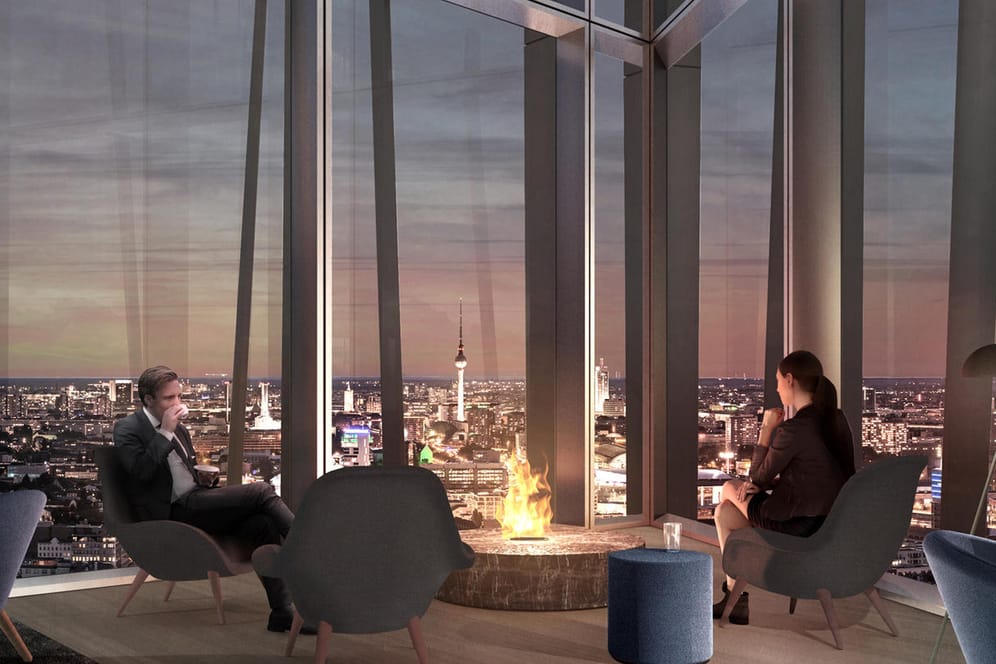 Aus dem neuen Estrel Tower soll man über die Dächer Berlins schauen können: Die Eröffnung ist für 2024 geplant.