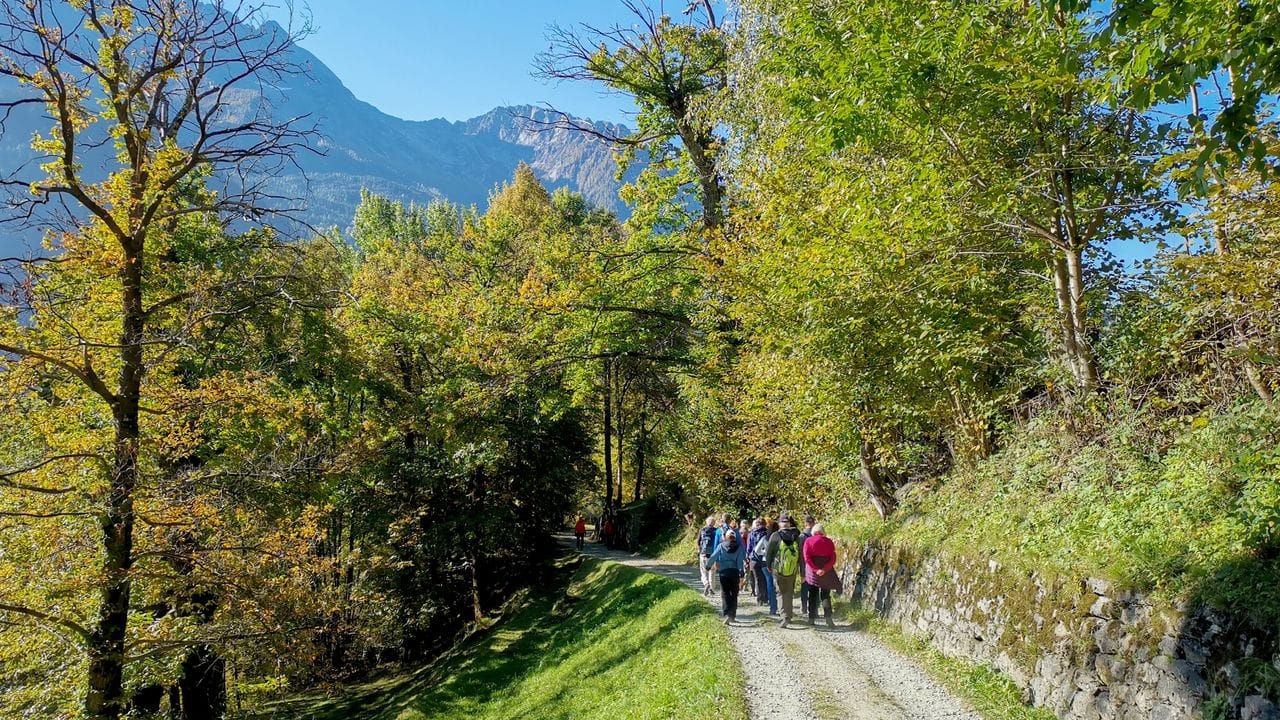 Im Herbst gibt es spezielle Kastanienwanderungen von Soglio nach Castasegna im Schweizer Bergell.