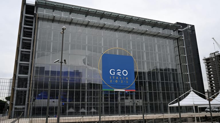 Die Kongresshalle "La Nuvola" (Die Wolke): Hier findet am Wochenende der G20-Gipfel statt.