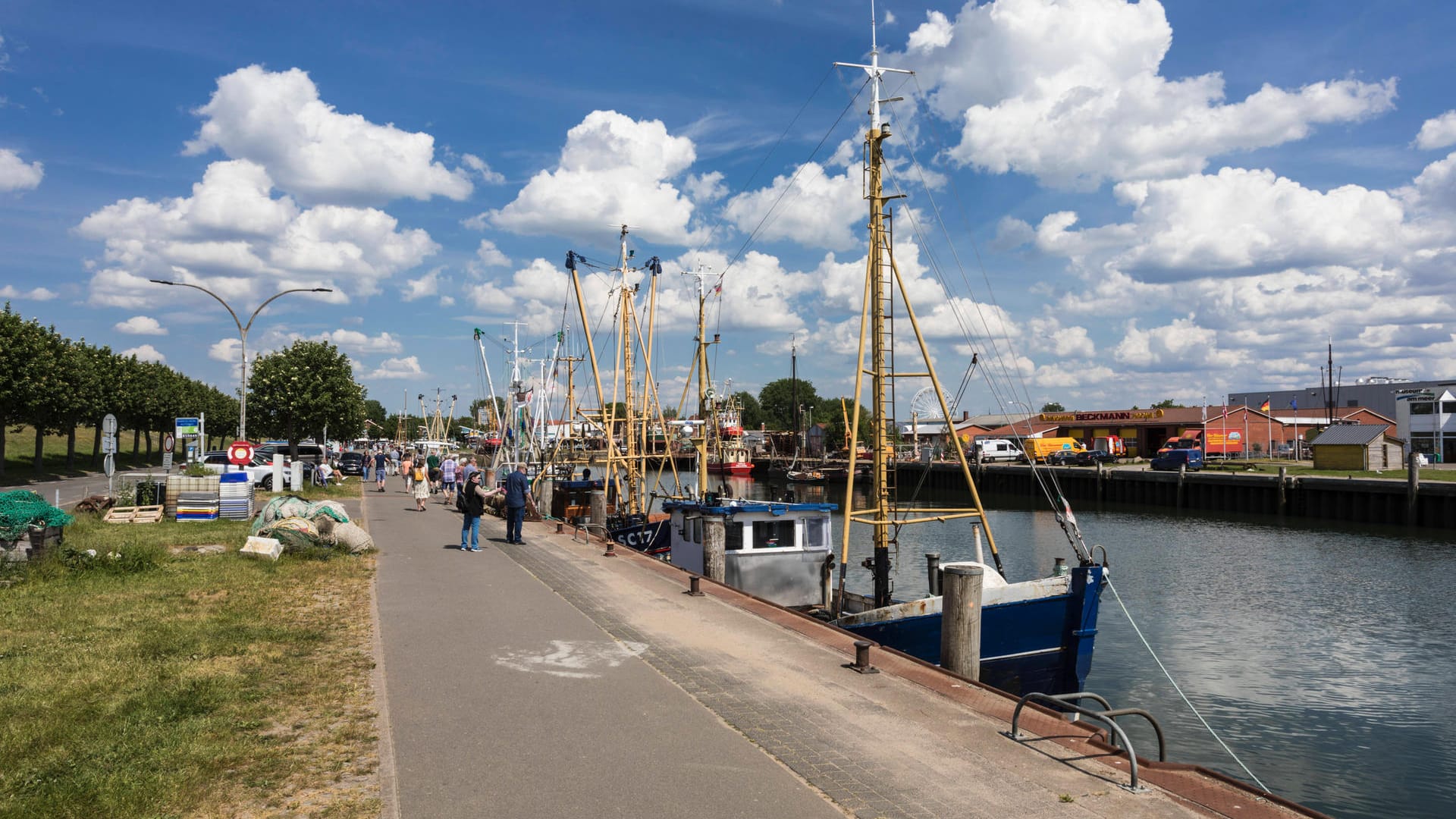 Büsumer Fischerkai im Fischereihafen: Die Krabben gehören einfach zu Büsum dazu.