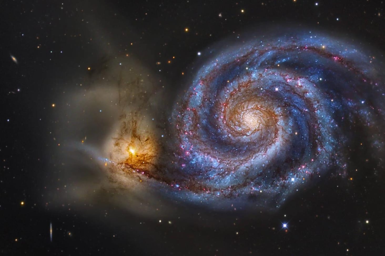 Die Spiral-Galaxie Messier 51 (Archivbild): Wegen ihrer Form wird sie auch Whirlpool-Galaxie genannt.