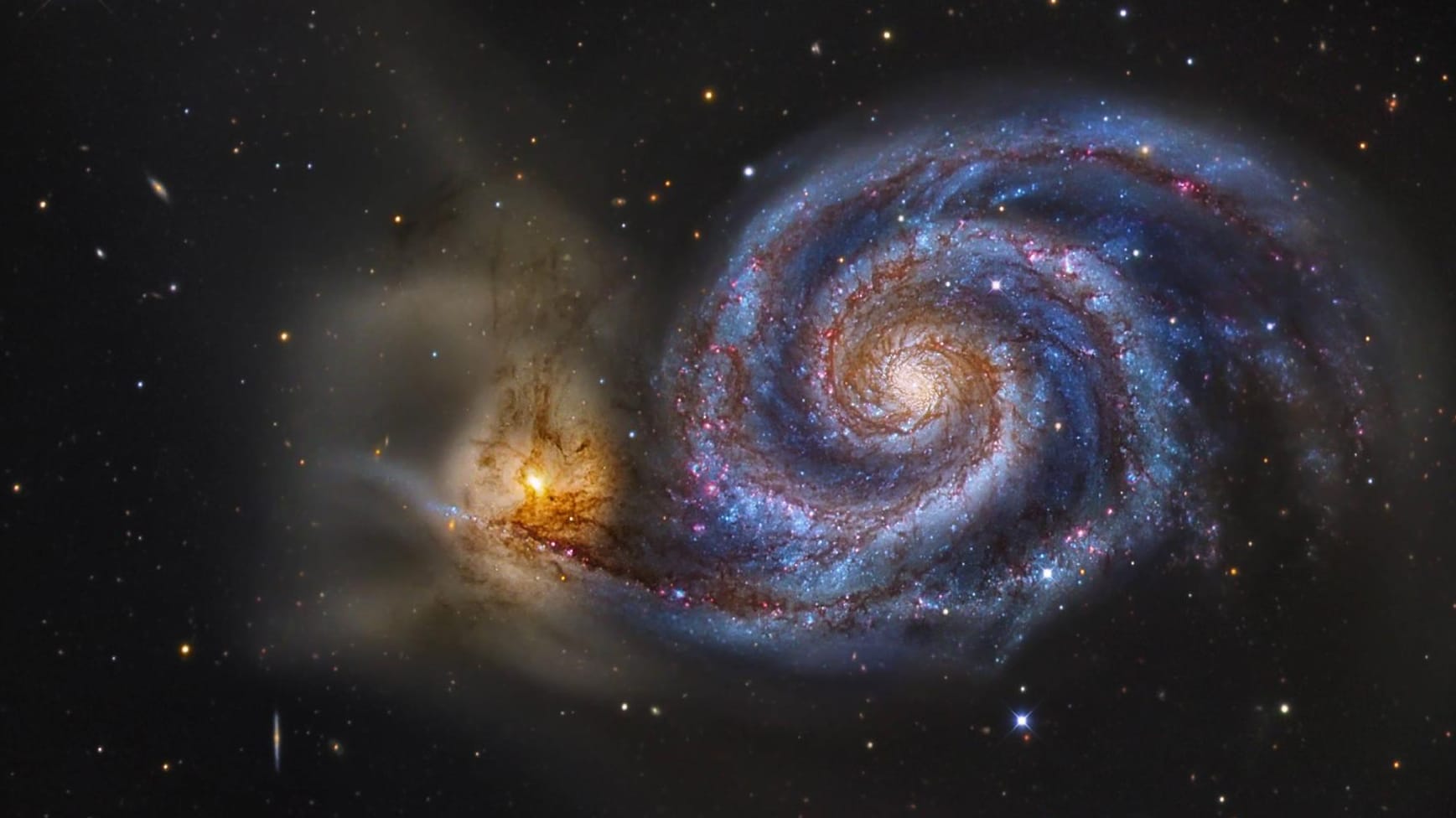 Die Spiral-Galaxie Messier 51 (Archivbild): Wegen ihrer Form wird sie auch Whirlpool-Galaxie genannt.