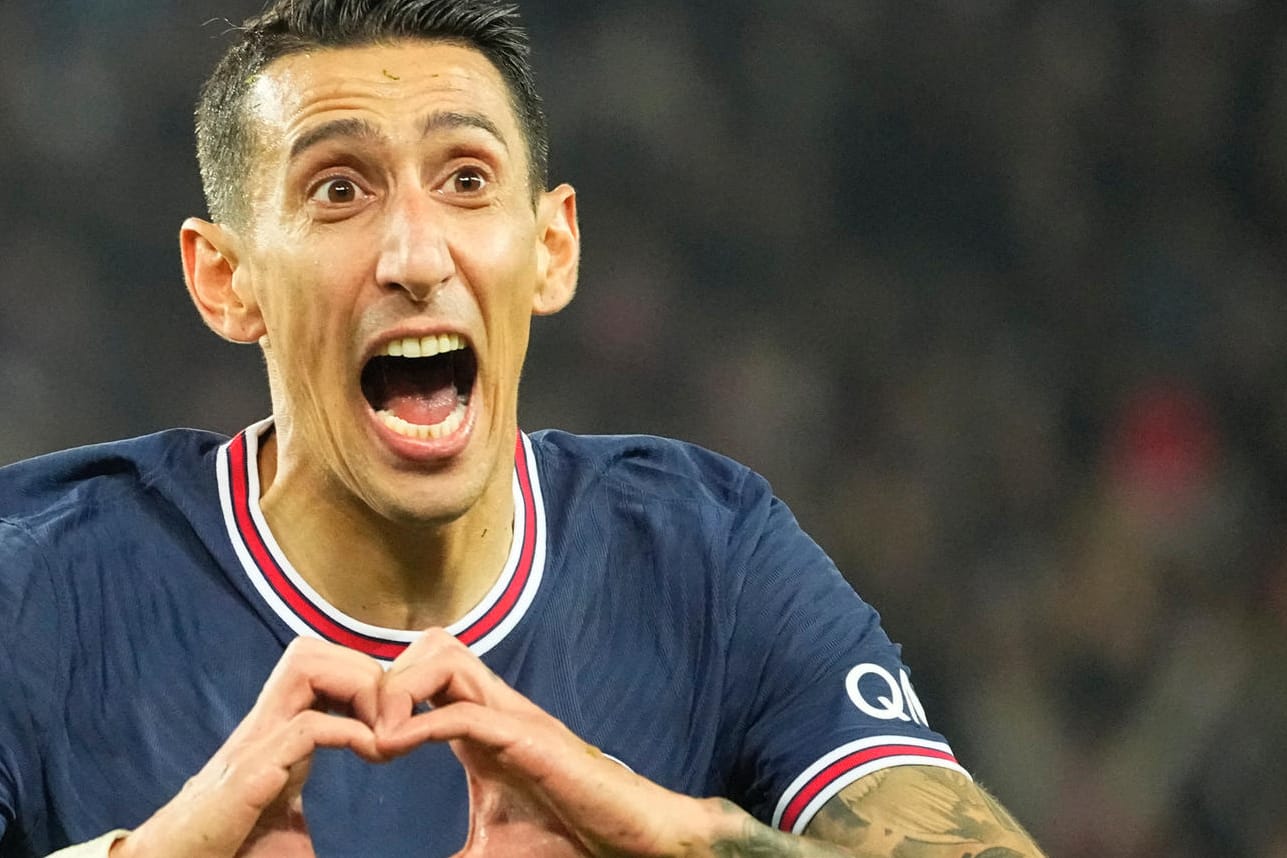 Angel Di Maria von Paris Saint-Germain jubelt über sein Tor zum 2:1: Kurz vor Abpfiff reichte das für den Sieg.