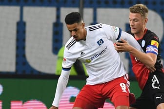 Robert Glatzel (li.): Der HSV-Stürmer konnte gegen Kiel nicht den entscheidenden Treffer markieren.