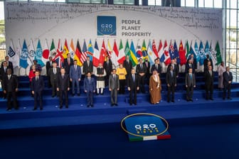 G20-Gruppenfoto im Konferenzzentrum La Nuvola: Die führenden Industriemächte haben sich am 30. und 31. Oktober 2021 in Rom versammelt.