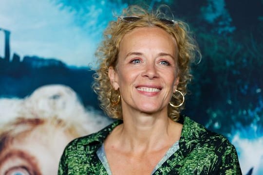 Katja Riemann stellt den Film "Catweazle" in Berlin vor.