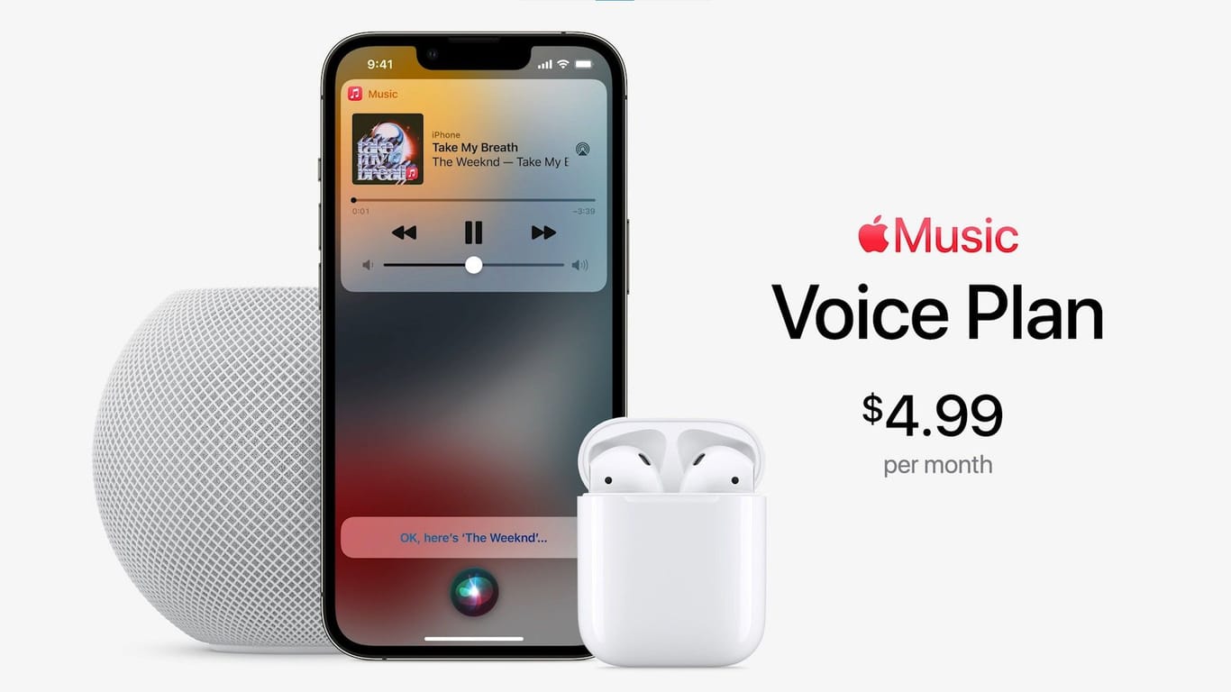 Für den Musik-Streamingdienst Apple Music gibt es ein neues "Voice Abo" für 4,99 Euro.