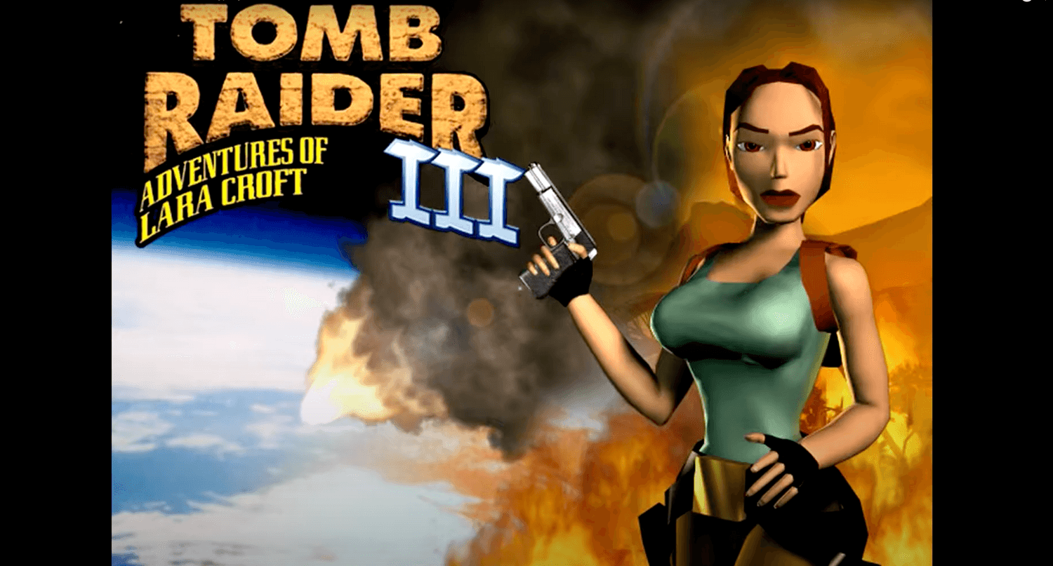 Der Titel-Bildschirm von Tomb Raider III (1998).
