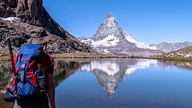 Matterhorn-Spiegelung im Riffelsee.