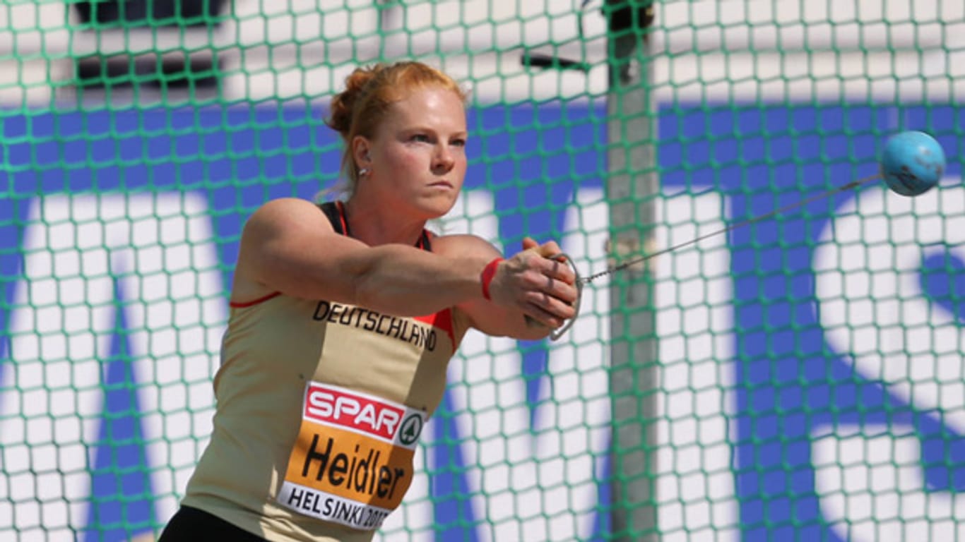 Hammerwerferin Betty Heidler bei der Leichtathletik-EM 2012 in Helsinki.