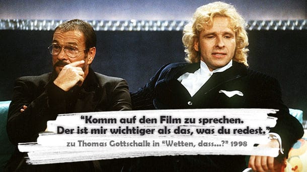 Legendärer Auftritt: Götz George sollte bei Thomas Gottschalk in "Wetten, dass..?" Werbung für seinen Film "Solo für Klarinette" machen und legte sich dabei mit dem Moderator an.