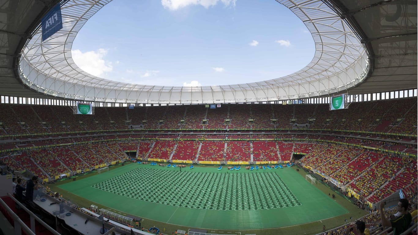 Im Stadion der brasilianischen Hauptstadt Brasilia finden 70.000 Zuschauer Platz.