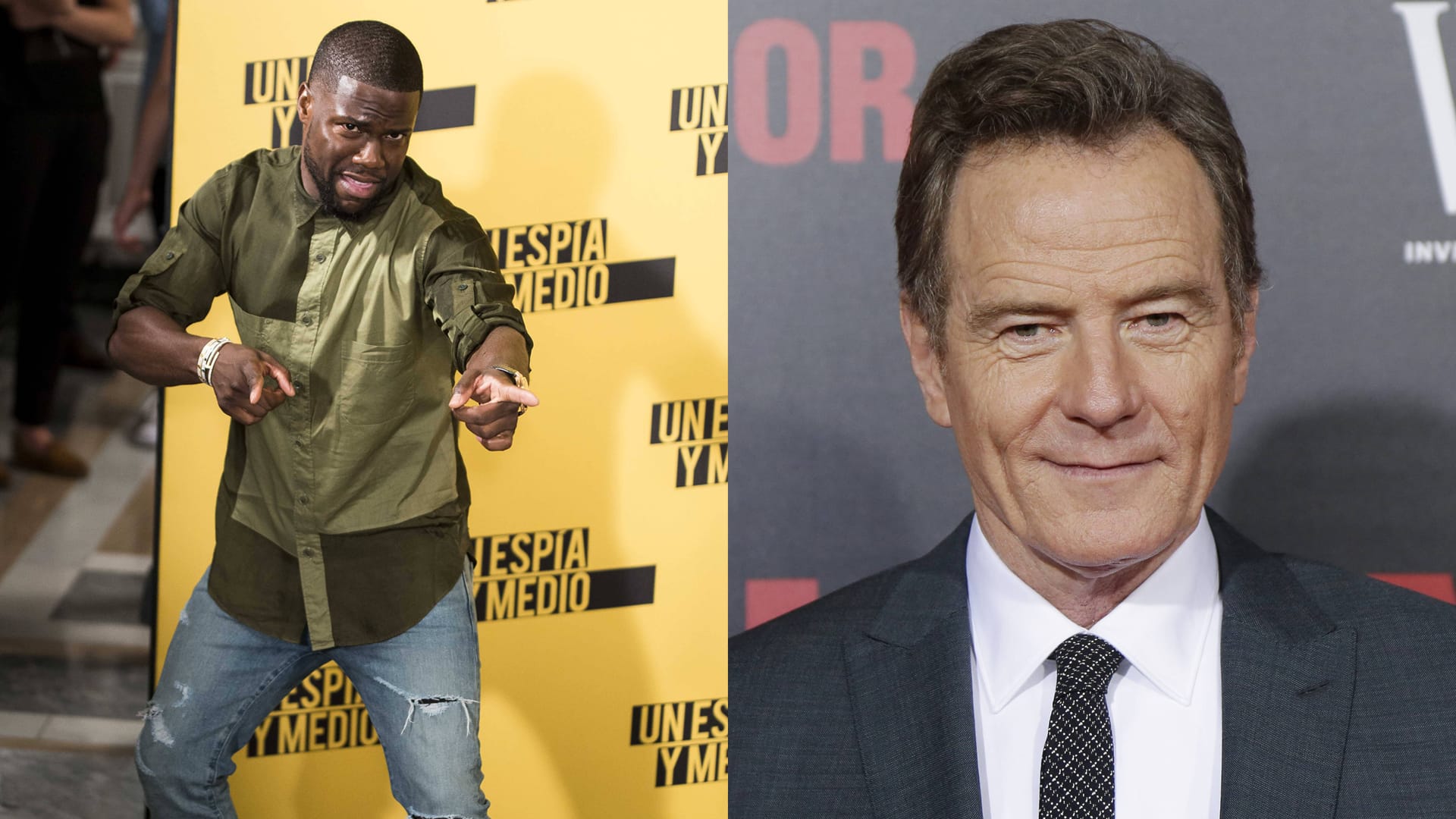 Sie sind demnächst ziemlich beste Freunde: Kevin Hart (l.) und Bryan Cranston (r.).