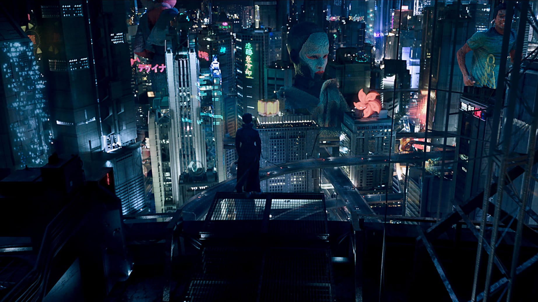 Das Stadt-Panorama in "Ghost in the Shell" würde auch Ridley Scotts "Blade Runner" gut zu Gesicht stehen.